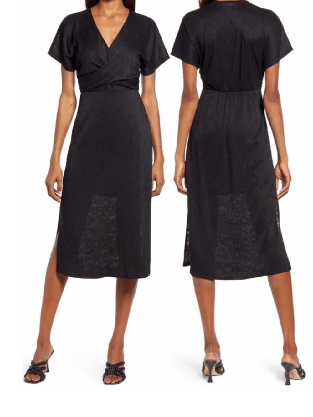 All In Favor Phoebe Plisse Midi Dress